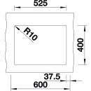 BLANCO SUBLINE 340/160-U, SILGRANIT® PuraDur®, weiß, Hauptbecken links, ohne Ablauffernbedienung