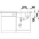 BLANCO SUBLINE 340/160-U, SILGRANIT® PuraDur®, weiß, Hauptbecken links, ohne Ablauffernbedienung