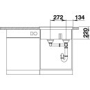 BLANCO PLEON 6 Split, SILGRANIT® PuraDur®, anthrazit, Hauptbecken links, mit Ablauffernbedienung