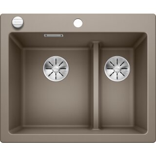 BLANCO PLEON 6 Split, SILGRANIT® PuraDur®, tartufo, Hauptbecken links, mit Ablauffernbedienung