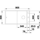 BLANCO AXIA III 5 S-F, SILGRANIT® PuraDur®, cafe, reversibel, inkl. Glasschneidbrett