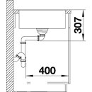 BLANCO AXIA III 45 S-F, SILGRANIT® PuraDur®, anthrazit, reversibel, inkl. Holzschneidbrett