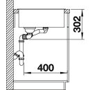 BLANCO AXIA III 6 S, SILGRANIT® PuraDur®, felsgrau, Becken links, mit Glasschneidbrett