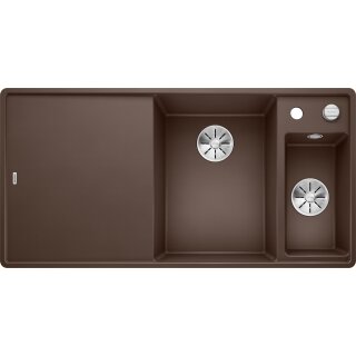 BLANCO AXIA III 6 S-F, SILGRANIT® PuraDur®, cafe, Becken rechts, mit Ablauffernbedienung, inkl. Glasschneidbrett