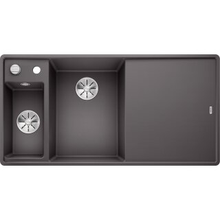BLANCO AXIA III 6 S-F, SILGRANIT® PuraDur®, felsgrau, Becken links, mit Glasschneidbrett