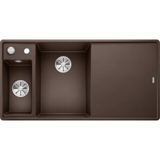 BLANCO AXIA III 6 S-F, SILGRANIT® PuraDur®, cafe, Becken links, mit Glasschneidbrett