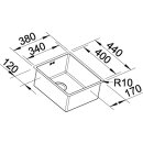 BLANCO CLARON 340-U Durinox®, Edelstahl Durinox®, ohne Ablauffernbedienung