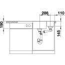 BLANCO AXIA III 6 S, SILGRANIT® PuraDur®, anthrazit, Becken links, mit Holzschneidbrett