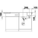 BLANCO AXIA III 6 S-F, SILGRANIT® PuraDur®, weiß, Becken links, mit Holzschneidbrett