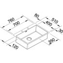 BLANCO CLARON 700-IF/A Durinox®, Edelstahl Durinox®, mit Ablauffernbedienung