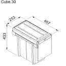 Franke SORTER CUBE 30 2 x 15 Liter