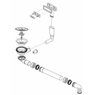BLANCO  InFino Ablaufgarnitur 1 x 3,5 Sieb ohne Ablauffernbedienung C-overflow®