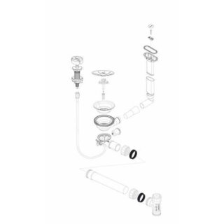 Blanco InFino Ablaufgarnitur 1x3,5 mit Ablauffernbedienung C-overflow® rund horizontal