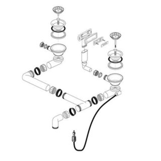 Blanco Ablaufgarnitur 2 x 3,5 Sieb mit Bowdenzug C-overflow®