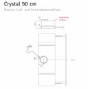 SILVERLINE CRYSTAL CRF 900E Flachschirmhaube Edelstahl, 90 cm