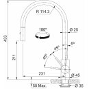 Franke Eos Neo J Edelstahl massiv Hochdruckarmatur...