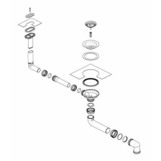 BLANCO Ablaufgarnitur ohne Ablauffernbedienung Überlauf oval horizontal