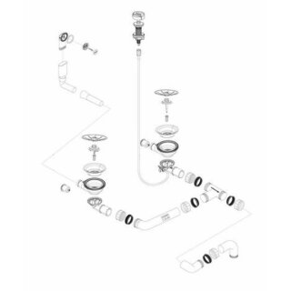 BLANCO Ablaufgarnitur 2x3,5 Ablauffernbedienung C-overflow rund InFino