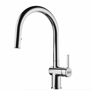 FRANKE Armatur ACTIVE J Chrom, Auszugsbrause, Hochdruck Schwenkauslauf
