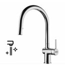 FRANKE Armatur ACTIVE J Chrom, Auszugsbrause, Hochdruck...