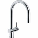 FRANKE Armatur ACTIVE J Chrom, Auszugsbrause, Hochdruck Schwenkauslauf