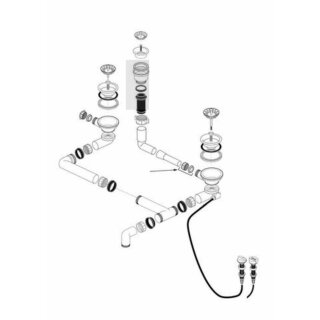 BLANCO Ablaufgarnitur 2 x 3,5 Sieb und 1 x 1,5" Sieb  ohne Überlauf