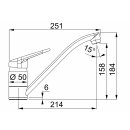 FRANKE Armatur NOVARA-PLUS, Festauslauf, Einhebel, Onyx