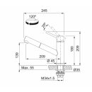 FRANKE Armatur Orbit Zugauslauf, oben Bedienung, Hochdruck, Edelstahl