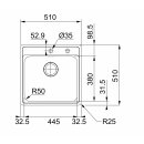 FRANKE Bell, BCX 210-51 Drehexcenter-Ventil, Slimtop, Edelstahl