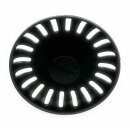 FRANKE Ventilset 1 Becken, Drehknopf, Überlauf rund, Black Matt