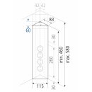 THEBO Salome Energie-Ecksäule Edelstahl, 4-fach, 1 USB-Anschluss, teleskopierbar 1B-Ware