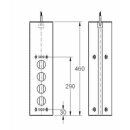 THEBO Salome Energie-Ecksäule Edelstahl, 4-fach, 1 USB-Anschluss, teleskopierbar 1B-Ware