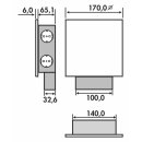 Naber Mira Quad Glas-USB. Edelstahl/Glas schwarz. Steckdosenelement. 3-fach.