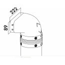 NABER P-UR 150 Umlenkstück 90° mit Rundrohr, Verbindungselement, L 500 mm, hellgrau