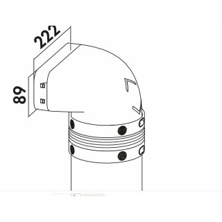 NABER P-URX 150 Umlenkstück 90° mit Flexkanal, Verbindungselement, L 1000 mm, hellgrau