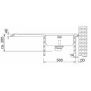 FRANKE EOX 211 1000 x 510 mm, Tropfteil links, rostfreier Edelstahl