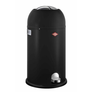 WESCO Kickmaster Soft. Abfallsammler, 33 Liter schwarz matt