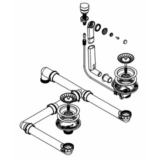 FRANKE Stösselventilset BFG 651 /  COG 651 rundem Überlauf